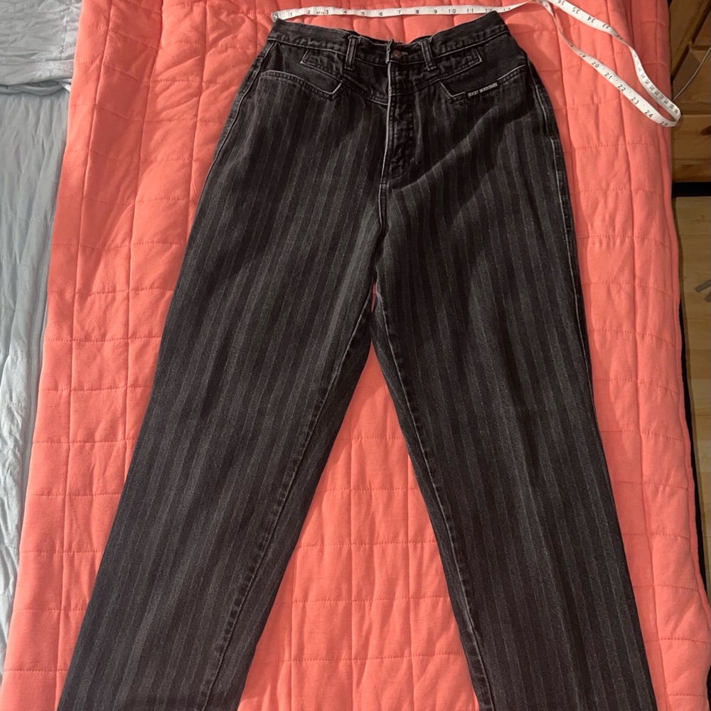 Vintage Black-Striped Rockies Jeans (11/12 Long)